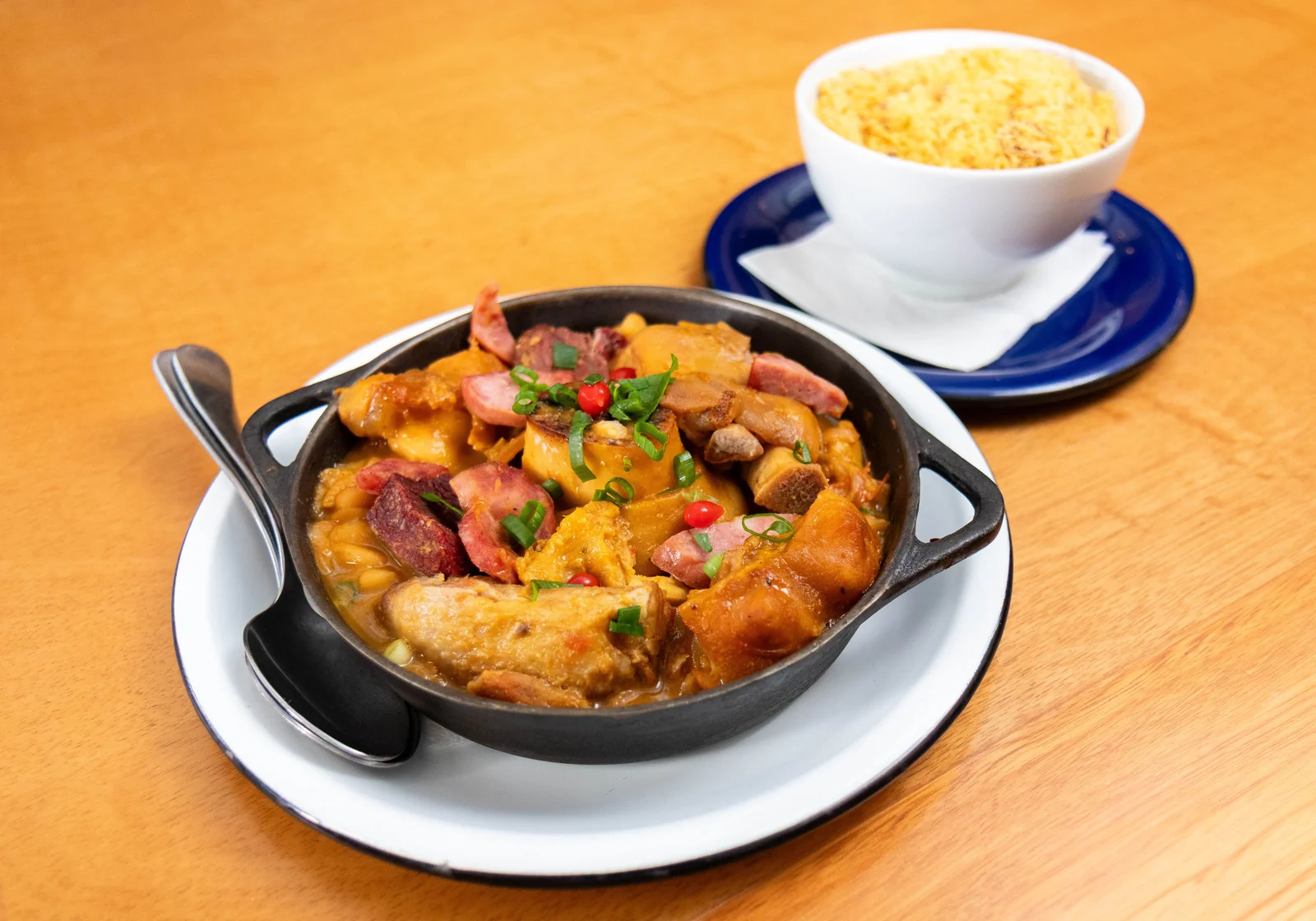 Plate of Brazilian feijoada