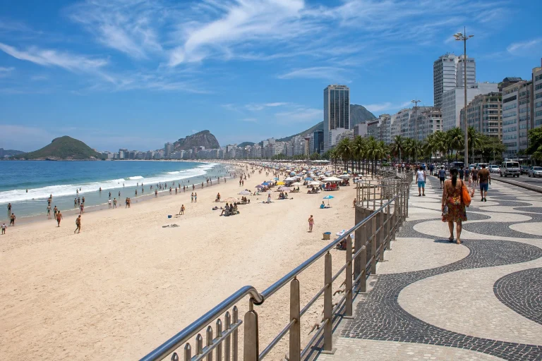 Copacabana Beach and its urban waterfront in Rio de Janeiro