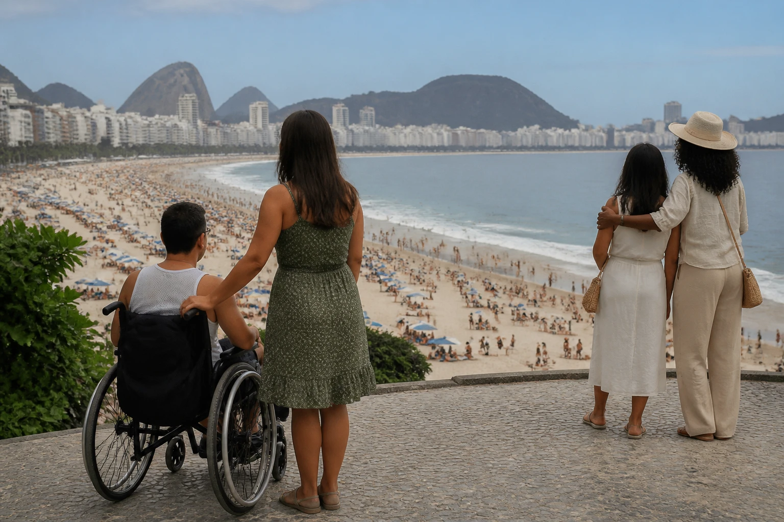 Accessible viewing area at a beachfront event
