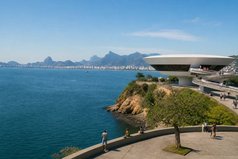 Niterói waterfront and Guanabara Bay with Rio de Janeiro in the distance