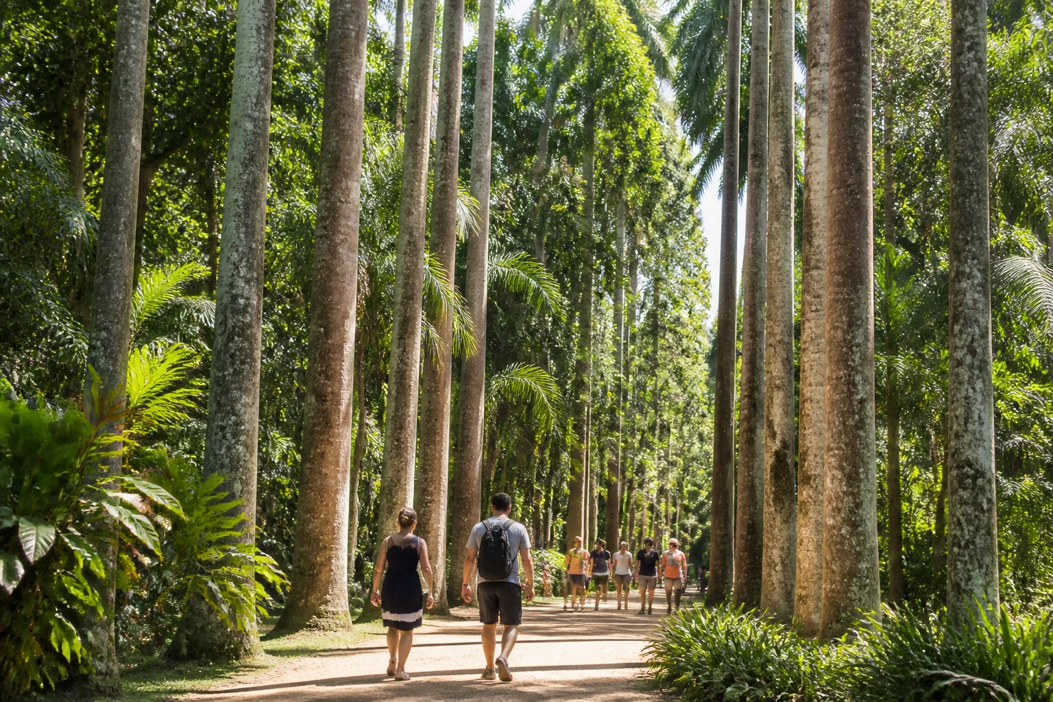 Leafy walking path in Rio’s Botanical Garden