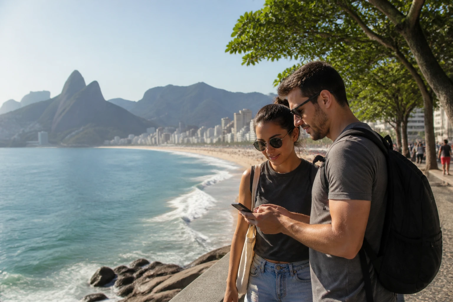 Visitors organizing a flexible sightseeing day in Rio de Janeiro