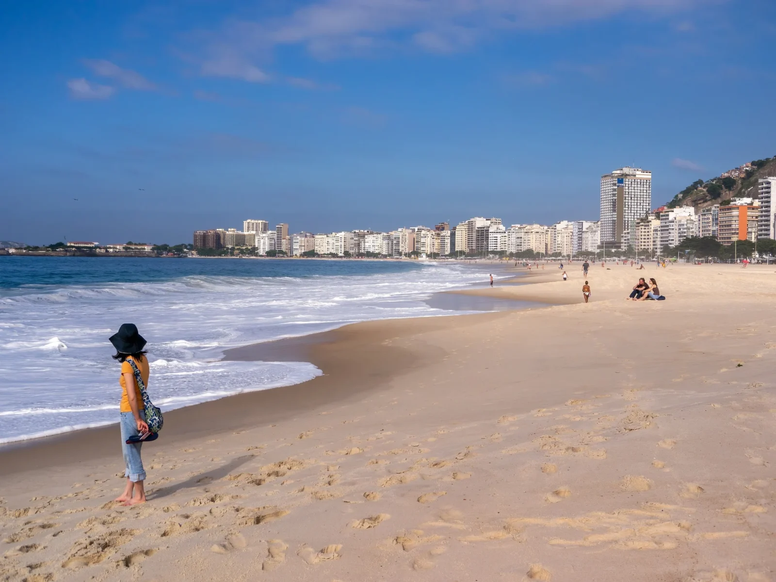 Shoreline and urban setting at Copacabana Beach