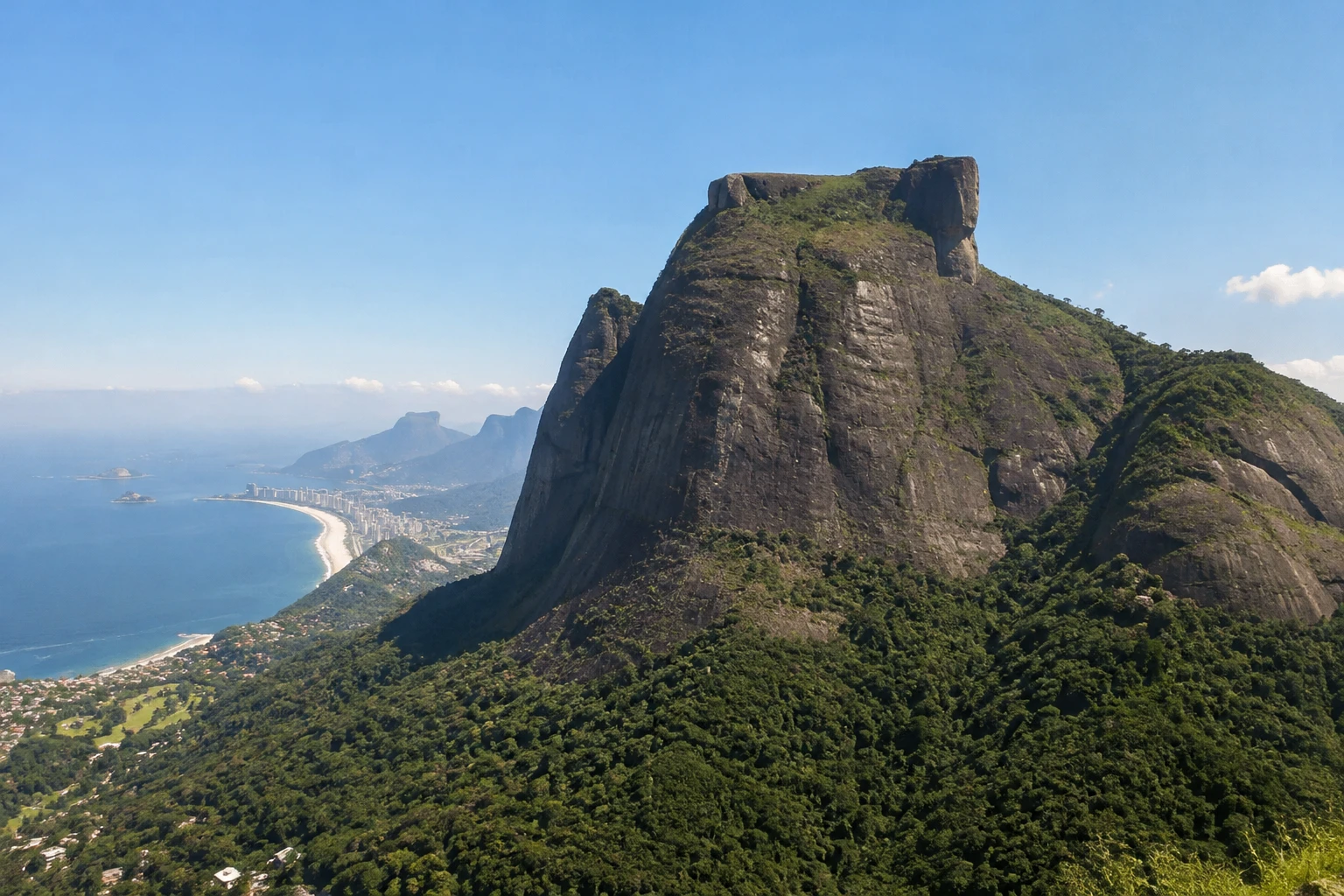 Pedra da Gávea rising above forested slopes in Rio de Janeiro