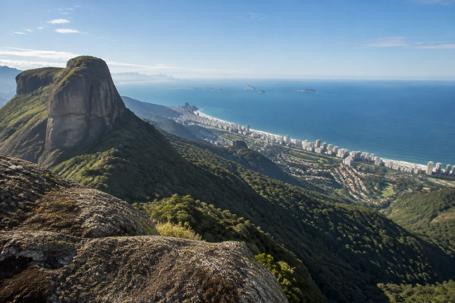 Panoramic view from Pedra da Gávea across Tijuca Forest and Rio de Janeiro