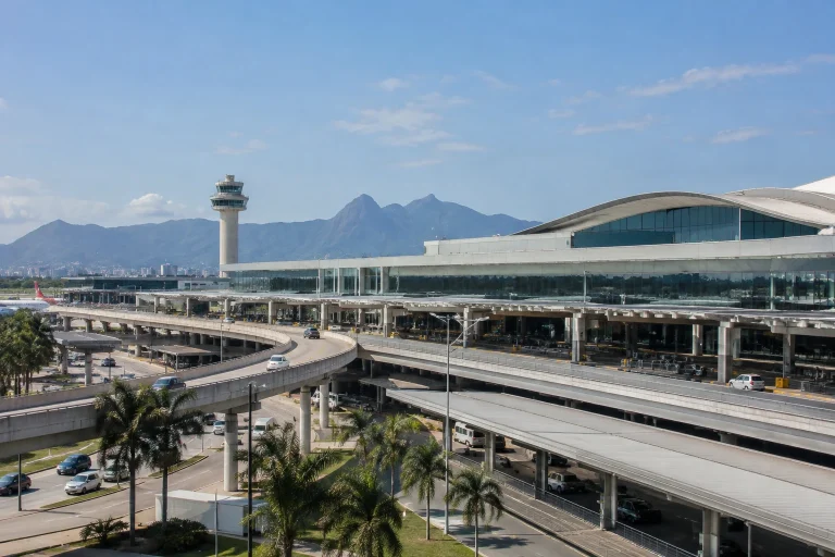 Exterior of RIOgaleão International Airport in Rio de Janeiro