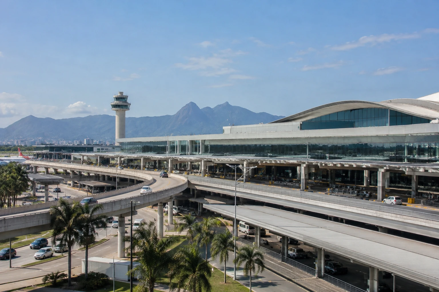 Exterior of RIOgaleão International Airport in Rio de Janeiro