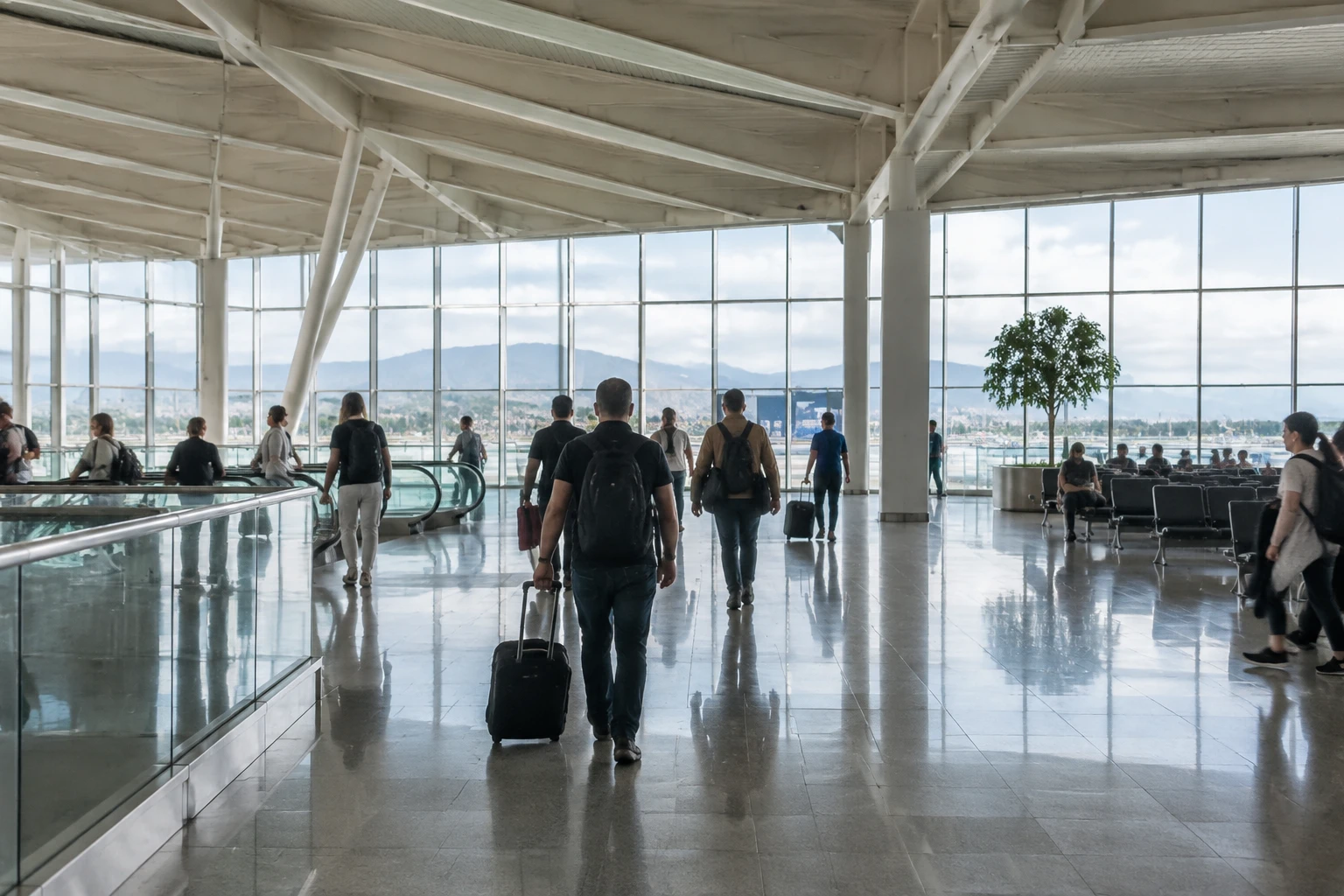 Passenger terminal interior at RIOgaleão airport