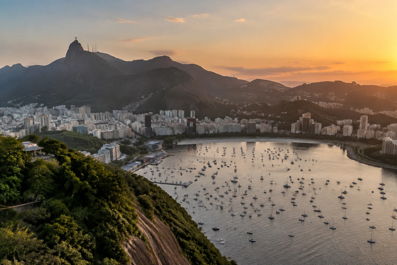 Urban architecture seen from Morro da Urca in Rio de Janeiro