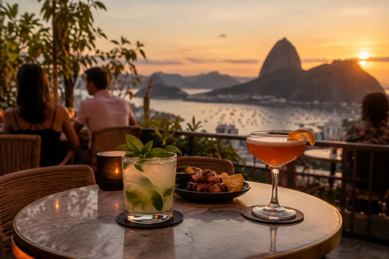 Cocktails served with dinner in a Rio de Janeiro gastrobar