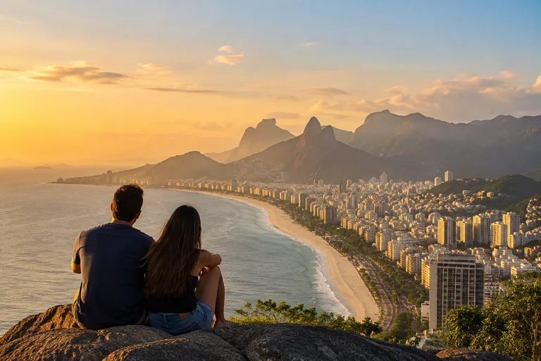 Coastal city and mountain scenery in Rio de Janeiro