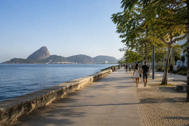 The Orla Conde promenade beside the waterfront in Rio de Janeiro