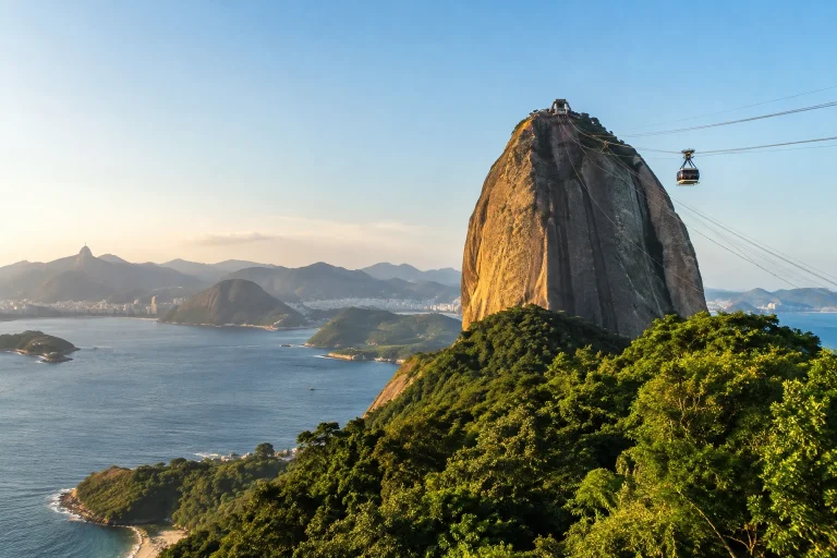 Sugarloaf Mountain and its cable car in Rio de Janeiro