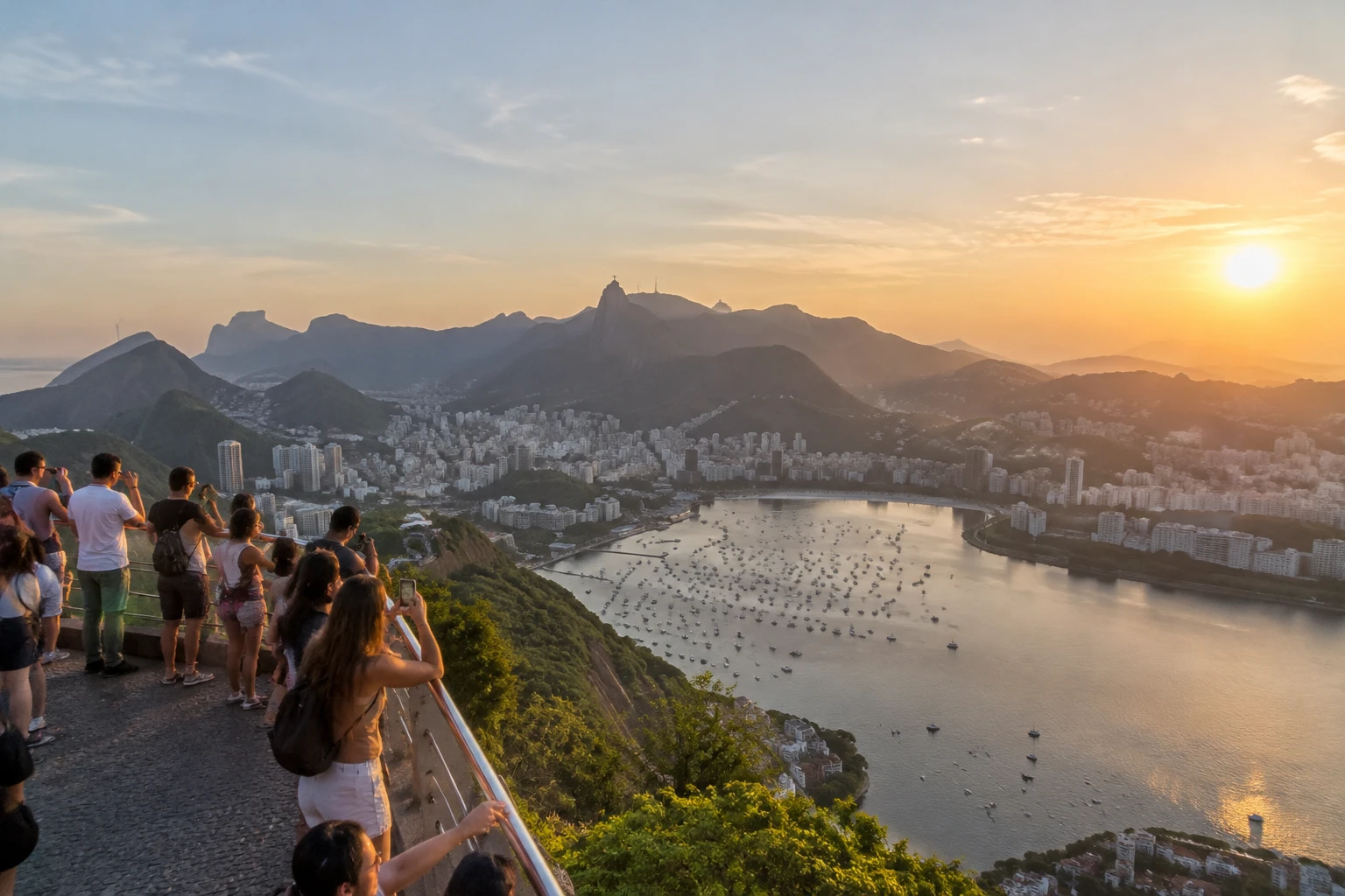 Viewpoint at the summit of Sugarloaf Mountain in Rio de Janeiro