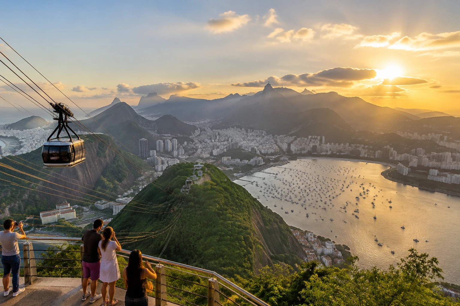 View toward Guanabara Bay from Morro da Urca in Rio de Janeiro